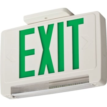 Lithonia Lighting® LED Combo Exit/Emergency Fixture, Integrated Light Bar, Green