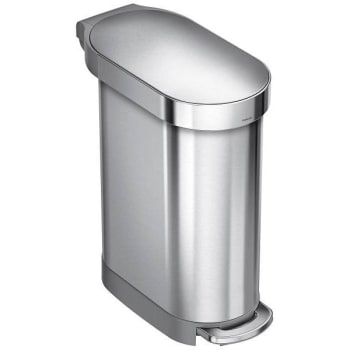 Image for Simplehuman Slim Hands-Free Step Trash Can 45l/12gal Brushed Stainless Steel from HD Supply