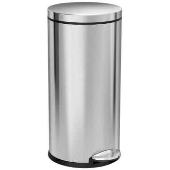 Image for Simplehuman Round Step Trash Can 30l/8gal Brushed Stainless Steel from HD Supply