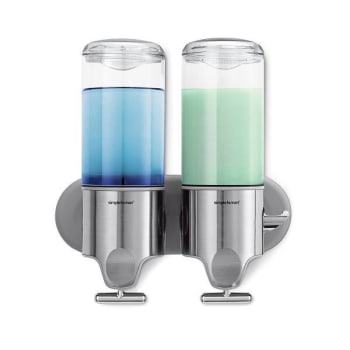 Image for Simplehuman Double Wall Mount Shower Pump 2x15 Fl.oz Shampoo/soap Dispensers Ss from HD Supply