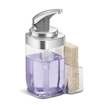 Image for Simplehuman 22oz Square Push Pump Soap Dispenser/sponge Caddy Brushed Nickel from HD Supply