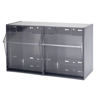 Image for Quantum Storage Systems Tip Out Bin 2 Compartment Gray Cabinet from HD Supply