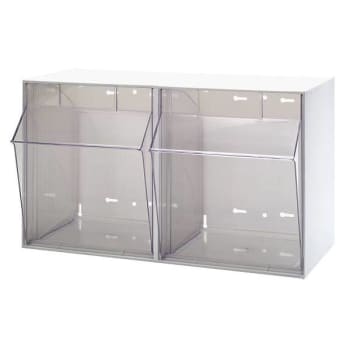 Quantum Storage Systems Tip Out Bin 2 Compartment White Cabinet