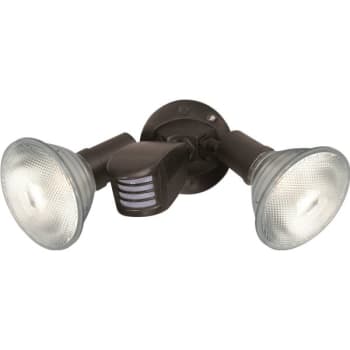 SATCO® Nuvo Bronze Two-Light 10 Flood Light, Adjustable Swivel And Motion Sensor
