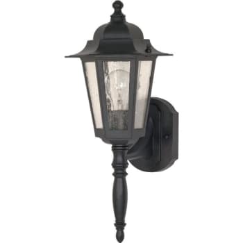 Image for Satco® Nuvo Cornerstone 7 x 18 in. 1-Light Outdoor Lantern (Textured Black) from HD Supply