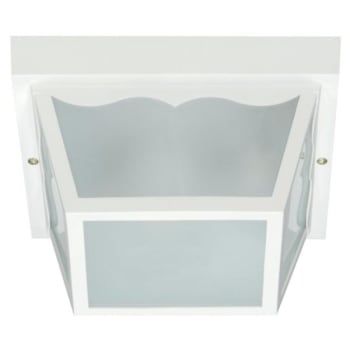 SATCO® Nuvo White Two-Light 10 Carport Flush Mount With Frosted Acrylic Panels