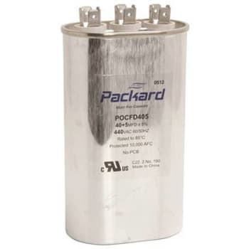 Image for Packard Titan 440/370v 40+5 MFD Oval PRO Run Capacitor from HD Supply
