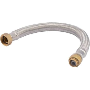 Image for Sharkbite 1/2 In. Push-To-Connect X 3/4 In. Fip X 15 In. Stainless Steel Water Heater Connector from HD Supply