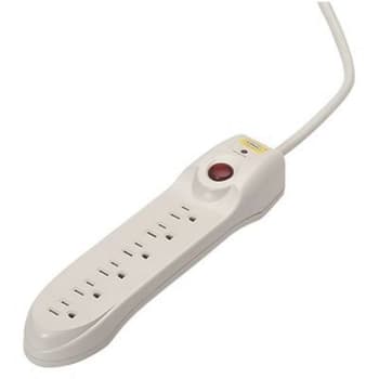 Image for Hubbell Wiring 6 ft. Cord 6-Outlet Plug Strip w/ Surge Protection from HD Supply