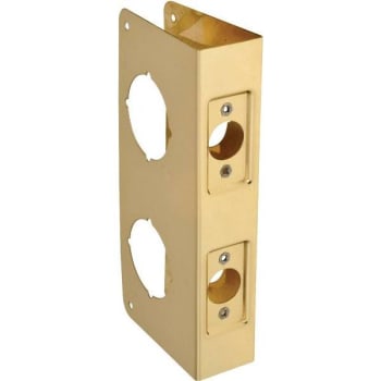 Image for Don-Jo 9 In. Wraparound Lockset And Deadlock Plate W/ 2-3/8 In. Back Set (Brass) from HD Supply
