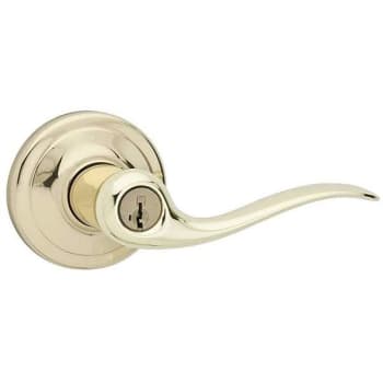 Image for Kwikset Tustin Residential Smartkey Adjustable Reversible Entry Lever (Polished Brass) from HD Supply