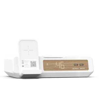 Image for Nonstop Uv Station Alarm Clock Qi Wireless And Usb Charging In White from HD Supply