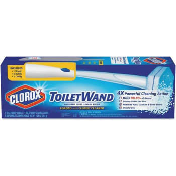 Clorox Disposable Toilet Wand Cleaning Kit Caddy/Refills (6-Case)