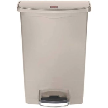 Image for Rubbermaid Commercial® Slim Jim® 24 Gal. Front Step-On Plastic Trash Can, Beige from HD Supply