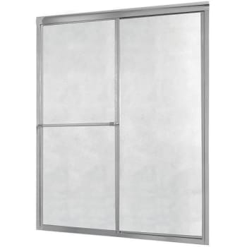 Craft + Main Tides Shower Door 60" X 70" Obscure Glass, Silver Finish