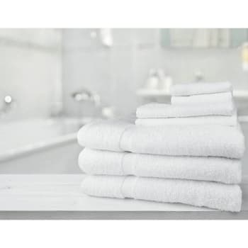 16 In. X 27 In. 3 Lb. White Oxford Gold Hand Towel W/ Cam Border (240-Case)