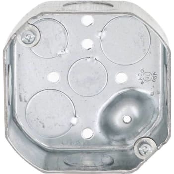 Image for Raco 4 In. W X 1-1/2 In. D Steel Oct Box, 1/2 And 3/4 In. Ko' Raised Ground from HD Supply