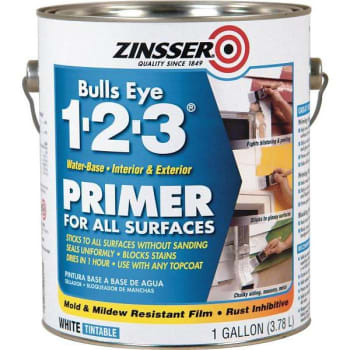 Image for Zinsser Bulls Eye 1-2-3 1 Gal. White Water-Based Interior/Exterior Primer And Sealer (2-Pack) from HD Supply