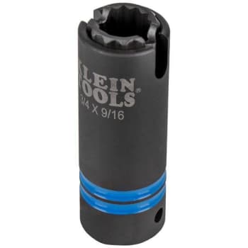Klein Tools 3-In-1 Slotted Impact Socket, 12-Point, 3 / 4" And 9 / 16"