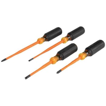 Image for Klein Tools Screwdriver Set, Slim-Tip Insulated Phillips/cabinet/square, 4-Piece from HD Supply