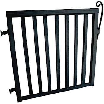 Image for Peak 42 " X 40 " Black Aluminum Deck Railing Wide Picket Gate from HD Supply