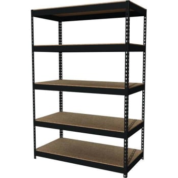 Iron Horse Black Riveted Steel Shelving 5-Shelf Unit 48 W X 72 H X 24 D