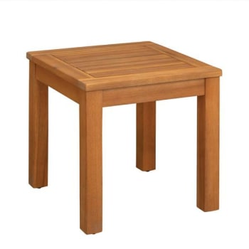 Image for Patio Sense Lio Oslo Natural Stain Square Solid Wood Outdoor Side Table from HD Supply