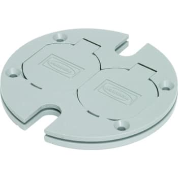 Image for Hubbell Round Duplex Non-Metallic Floor Box Cover w/ Lift Lids (Gray) from HD Supply