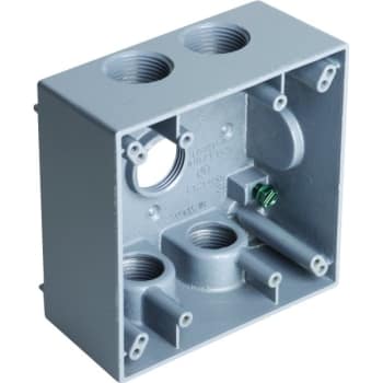 Image for Taymac 2-Gang Weatherproof Outlet Box W/ 5 Outlets (Gray) from HD Supply