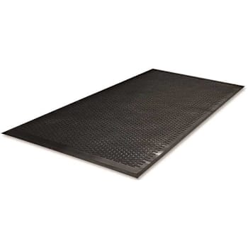 Genuine Joe Scraper Outdoor Mat Rubber, 4' X 6', Black