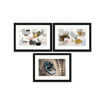 Clearwater Art Collection In A Box,queen Sofa,warm Scheme,black Frame,pack Of 3