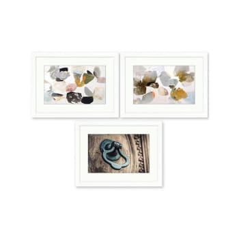 Clearwater Art Collection In A Box, Queen Sofa, Warm Scheme, White Frame, Pack Of 3