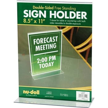 Nu-Dell T-Shape 8.5 In. X 11 In. Clear Double-Sided Picture Frame