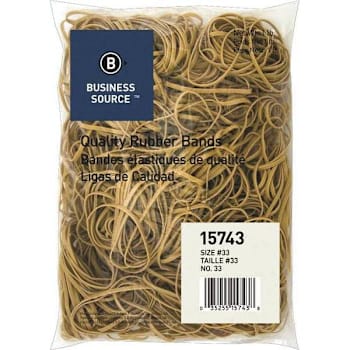 Image for Business Source 3-1/2 In. X 1/8 In. Size 33 Rubber Bands (Natural Crepe) (600-Pack) from HD Supply