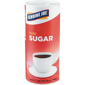 Genuine Joe 20 Oz Sugar Canister With Reclosable Lid, Package Of 3
