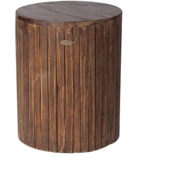 Image for Patio Sense Michael Round Wood Outdoor Garden Stool from HD Supply