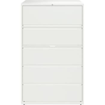 Image for Hirsh 42 " Wd 5-Drawer Lateral File Cbnt, Wh, Posting Shelf & Binder Storage from HD Supply