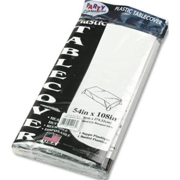 Tablemate 54 In. X 108 In. White Heavyweight Plastic Tablecover Roll (6-Pack)