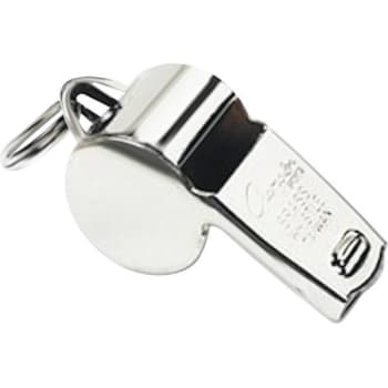 Champion Sports Heavy-Duty Metal Silver Sports Whistle (12-Pack)