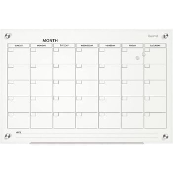 Quartet Infinity 36 In. X 24 In. Magnetic Glass Calendar Board