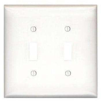 Image for Leviton 2-Gang Toggle Wall Plate (White) from HD Supply