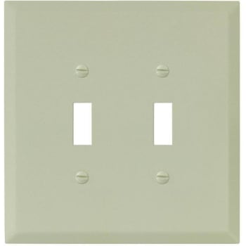 Image for Titan3 Textured 2-Gang Toggle Jumbo Metal Wall Plate (Ivory) (10-Pack) from HD Supply