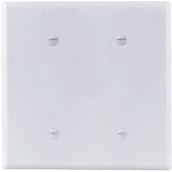 Titan3 Smooth 2-Gang Blank Standard Metal Wall Plate (White) (10-Pack)