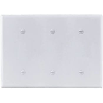 Titan3 Smooth 3-Gang Blank Standard Metal Wall Plate (White) (10-Pack)
