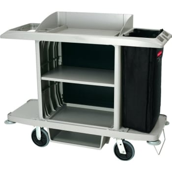 Image for Rubbermaid Gray Housekeeping Cart With Vacuum Holder from HD Supply