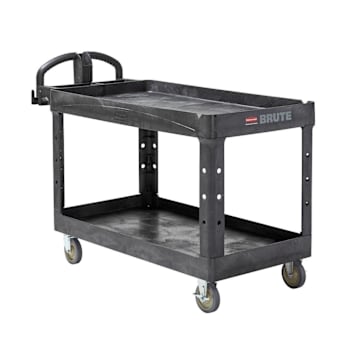 Image for Rubbermaid Commercial Large Two Lipped Shelf Utility Cart (Black) from HD Supply