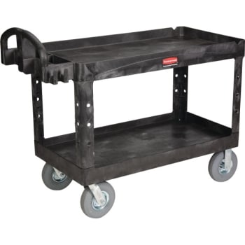 Image for Rubbermaid Black Large Two Lipped Shelf Utility Cart from HD Supply