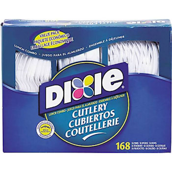 Dixie 168-Pieces Heavy-Duty Combo Pack Tray W/Plastic Cutlery (168-Pack)