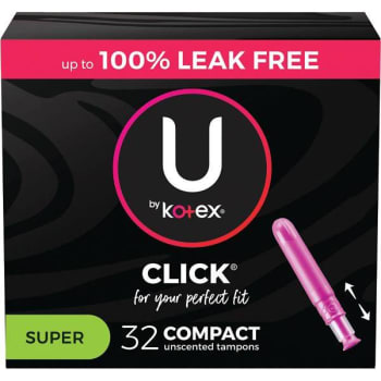 U By Kotex Click Compact Unscented Super Tampons (6-Case)