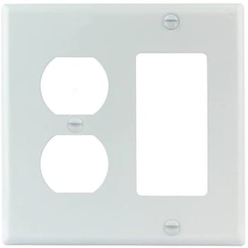 Titan3 Smooth 2-Gang Duplex/rocker Standard Metal Wall Plate (White) (10-Pack)